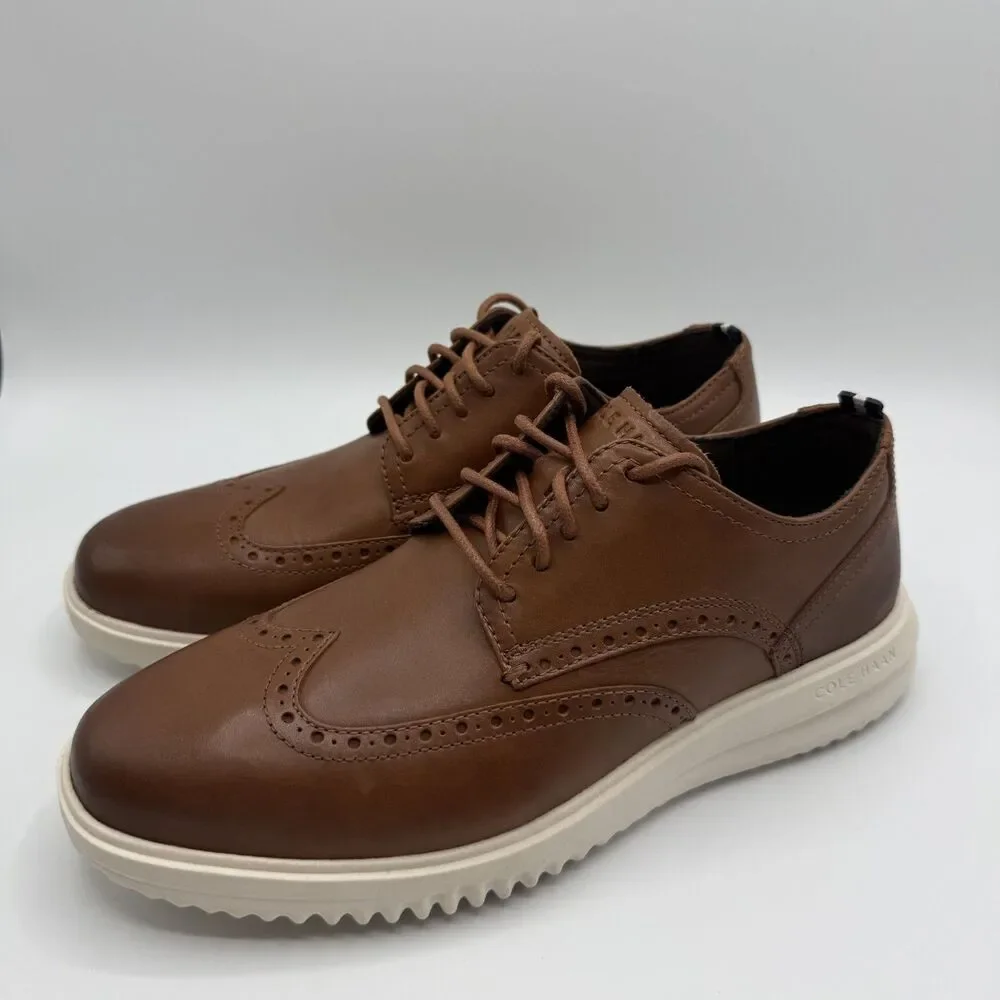 Cole Haan Grand+ Wingtip Oxford Shoes Brown Men's Size 8M